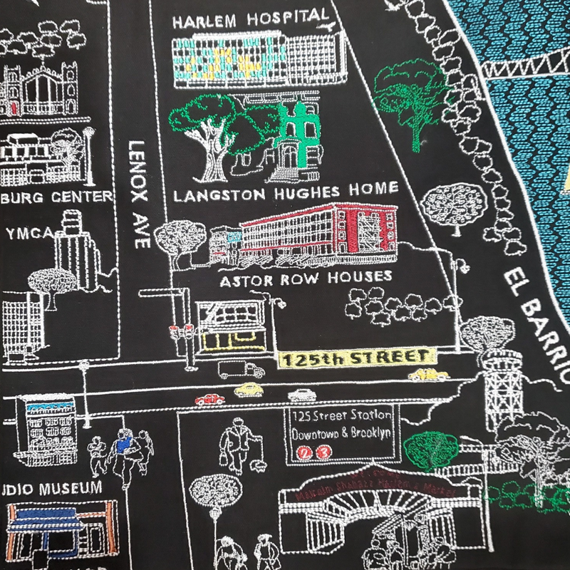 Harlem Street Map Tote Bag