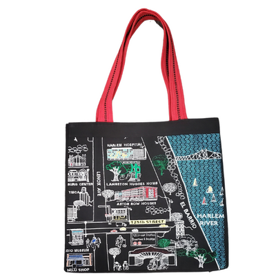 Harlem Street Map Tote Bag