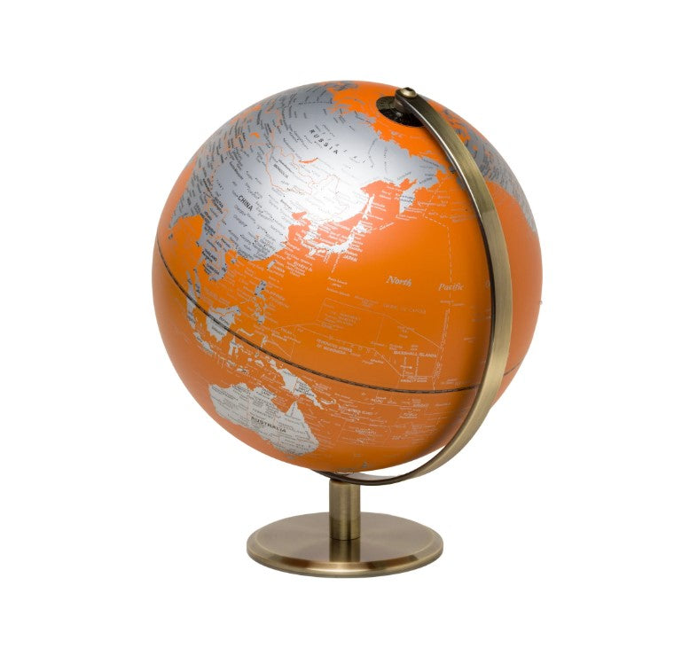 10" Orange World Globe Light
