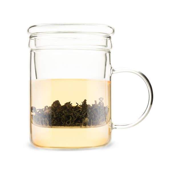 Glass Tea Infuser Mug w/ Lid | NiLu.